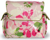 Light pink floral diaper bag.
