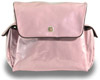 Pink and chocolate fleurville diaper bag.